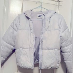 White puffy jacket